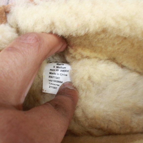 LL BEAN Brown Suede Venetian Shearling Lined Wicked Good Slippers 9 M - Picture 7 of 9